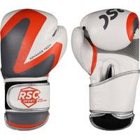 Тренировочные перчатки RSC Sport PU 2t c 3D фактурой (12 oz, белый/серый)