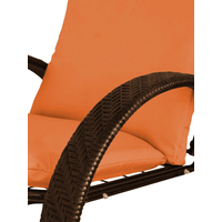 Кресло M-Group Фасоль 12370207 (коричневый ротанг/оранжевая подушка)