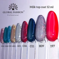 Закрепитель Global Fashion Milk Top Coat без липкого слоя 12 мл