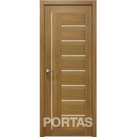 Межкомнатная дверь Portas S29 70x200 (орех карамель, стекло lacobel белый лак)