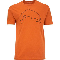 Футболка Simms Trout Outline T-Shirt (S, adobe heather)