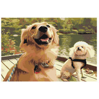 Картина по номерам SLAVINA Два пса у реки ets530-4060
