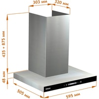 Кухонная вытяжка Backer CH60E-TGL200 SSBK Glass