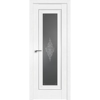 Межкомнатная дверь ProfilDoors 24X 90x200 (пекан белый серебро/стекло кристалл графит)