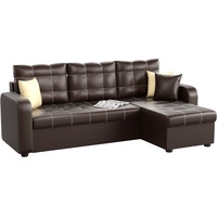 Угловой диван Mebelico Ливерпуль (экокожа, коричневый)