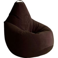 Кресло-мешок Kreslomeshki Груша велюр (L, темный шоколад)