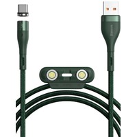 Кабель Baseus CA1T3-A06 Zinc Magnetic USB Type-A - USB Type-C/Lightning/microUSB (1 м, зеленый)