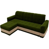 Угловой диван Mebelico Честер 61114 (левый, вельвет, зеленый/бежевый)