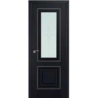 Межкомнатная дверь ProfilDoors 28U L 70x200 (черный матовый/мателюкс матовое узор серебро)