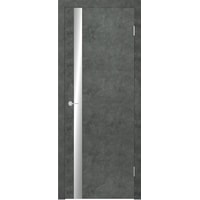 Межкомнатная дверь Юркас Stark ST12 ДО 60x200 (бетон темный/зеркало)