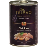 Консервированный корм для кошек Nuevo Kitten Chicken with rice and salmon oil (Курица с рисом в масле) 0.4 кг