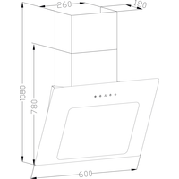 Кухонная вытяжка Backer AH60A-L6 White Glass