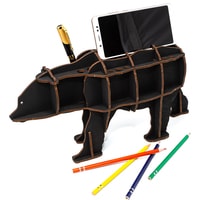 3Д-пазл Eco-Wood-Art Медведь (черный)