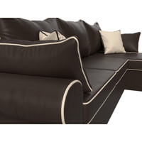 Угловой диван Лига диванов Элис правый 110281 (экокожа коричневый/бежевый)