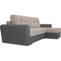 Угловой диван Лига диванов Амстердам 35183 (правый, рогожка, бежевый/серый)