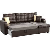 Угловой диван Mebelico Ливерпуль (экокожа, коричневый)