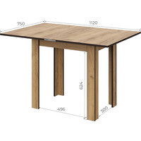 Кухонный стол NN мебель СО 3 раскладной (дуб золотой)