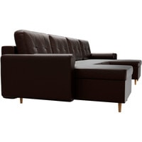 П-образный диван Лига диванов Белфаст 31564 (экокожа, коричневый)