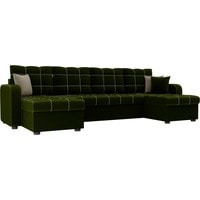 П-образный диван Лига диванов Ливерпуль 31467 (микровельвет, зеленый)
