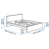 Кровать Ikea Мальм 200x160 (коричневый ясень, без основания) 892.109.00