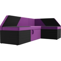 Угловой диван Mebelico Дуглас 106911 (правый, фиолетовый/черный)