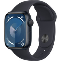 Умные часы Apple Watch Series 9 41 мм (алюминиевый корпус, полуночный/полуночный, спортивный силиконовый ремешок S/M) в Пинске