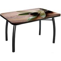 Кухонный стол Solt №44 110x70 (кромка черная/ноги усиленные/шелби-дуо черные)