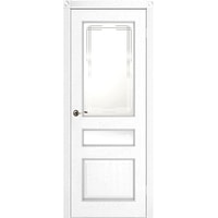 Межкомнатная дверь Юркас Вена-2 ДО 90x200 (эмаль серебро/мателюкс матовое с фрез. №14)
