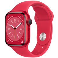 Умные часы Apple Watch Series 8 41 мм (алюминиевый корпус, красный/красный, спортивный силиконовый ремешок S/M)