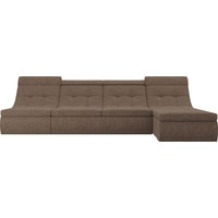Модульный диван Лига диванов Холидей люкс 105570 (рогожка, коричневый)