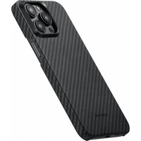 Чехол для телефона Pitaka MagEZ Case 4 для iPhone 15 Pro Max (1500D twill, черный/серый)
