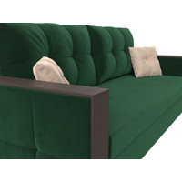 Диван Лига диванов Валенсия Лайт (велюр, зеленый/подушки зеленый/бежевый)