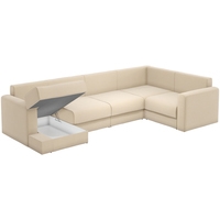 П-образный диван Mebelico Мэдисон 59252 (рогожка, бежевый/коричневый)