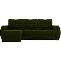 Угловой диван Лига диванов Сатурн 27989 (левый, микровельвет, зеленый)