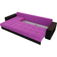 Угловой диван Лига диванов Дубай 105799 (левый, микровельвет, фиолетовый/черный)