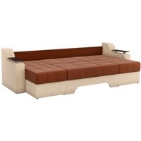 П-образный диван Craftmebel Сенатор (п-образный, н.п.б., рогожка, коричневый/бежевый)