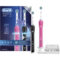 Комплект зубных щеток Oral-B Smart 4 4900 (черный+розовый)