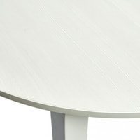 Кухонный стол Рамзес Круглый раскладной (белый текстурный, ноги квадро)