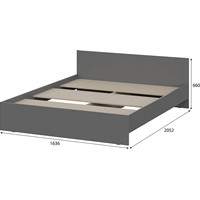 Кровать NN мебель Денвер 160x200 00-00111583 (графит серый)