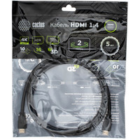Кабель CACTUS HDMI - HDMI CS-HDMI.1.4-2 HDMI (2 м, черный)