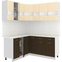 Готовая кухня Кортекс-мебель Корнелия Экстра 1.5x1.7м (венге светлый/венге/мадрид)