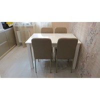 Кухонный стол Васанти плюс ВС-03 140/180x80 (белый глянец)