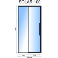 Душевая дверь Rea Solar 100 (золото/прозрачное стекло)