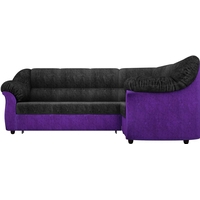 Угловой диван Mebelico Карнелла 60284 (черный/фиолетовый)