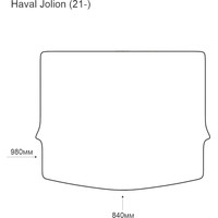 Коврик для багажника Alicosta Haval Jolion 21- (багажник, ЭВА 6-уг, бежевый)