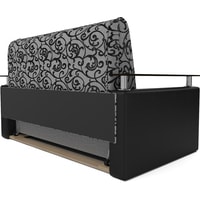 Диван Мебель-АРС Шарм 120 см (рогожка/экокожа, кантри/черный)