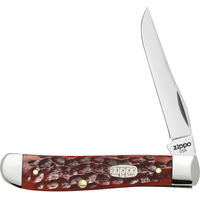 Складной нож Zippo Chestnut Bone Standard Jigged Mini Trapper + Zippo 207