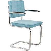 Интерьерное кресло Zuiver Ridge Kink Rib (голубой/хром)