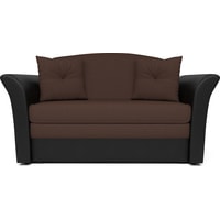 Диван Мебель-АРС Малютка №2 (рогожка/экокожа, шоколад/темно-коричневый)