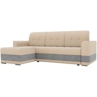 Угловой диван Mebelico Честер 61123 (левый, рогожка, бежевый/серый)